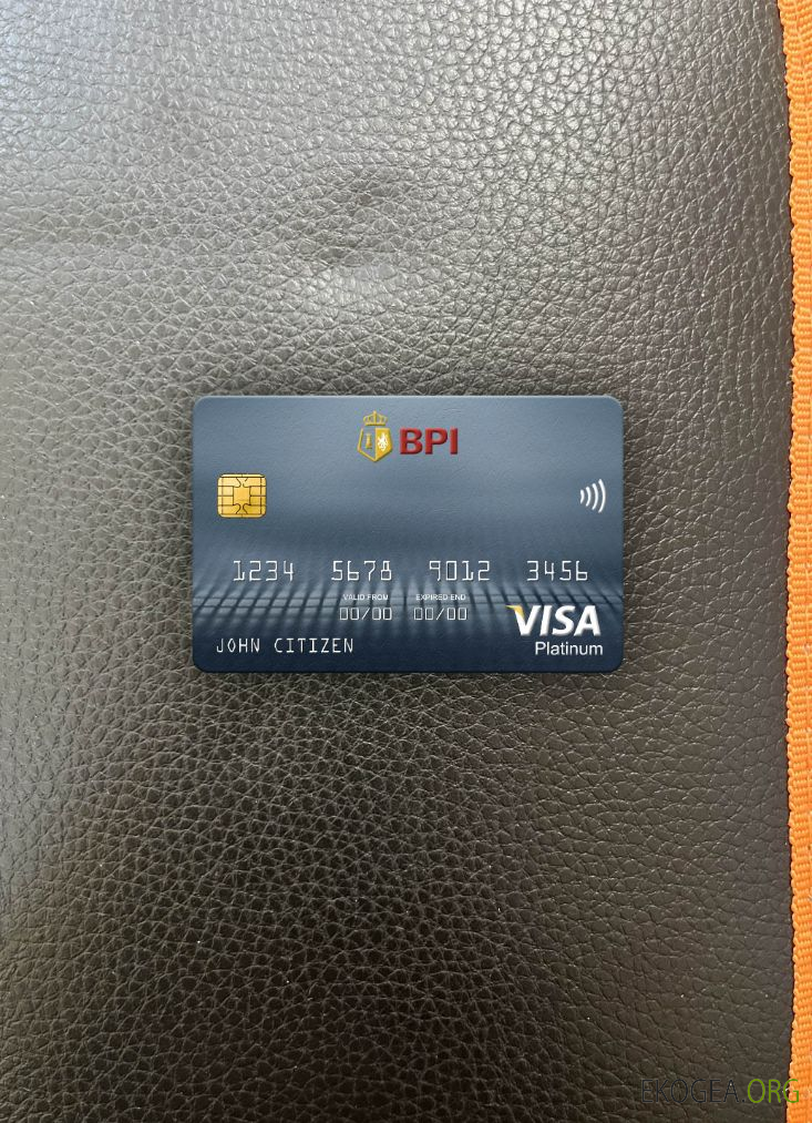 Banque des Philippines des îles Philippines carte visa platine photolook recto